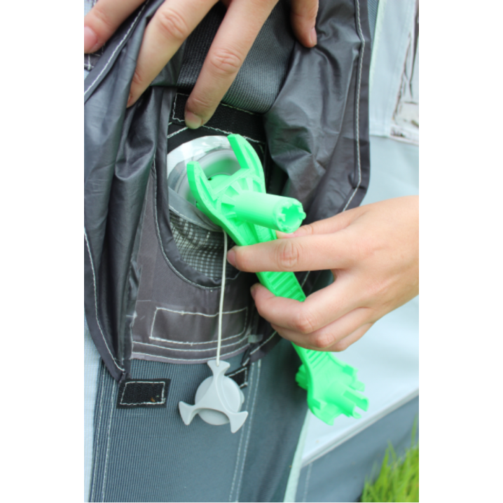 Green Universal Air Mate Tent & Awning Valve Tightening / Loosening Spanner Tool – Lifestyle Shot 